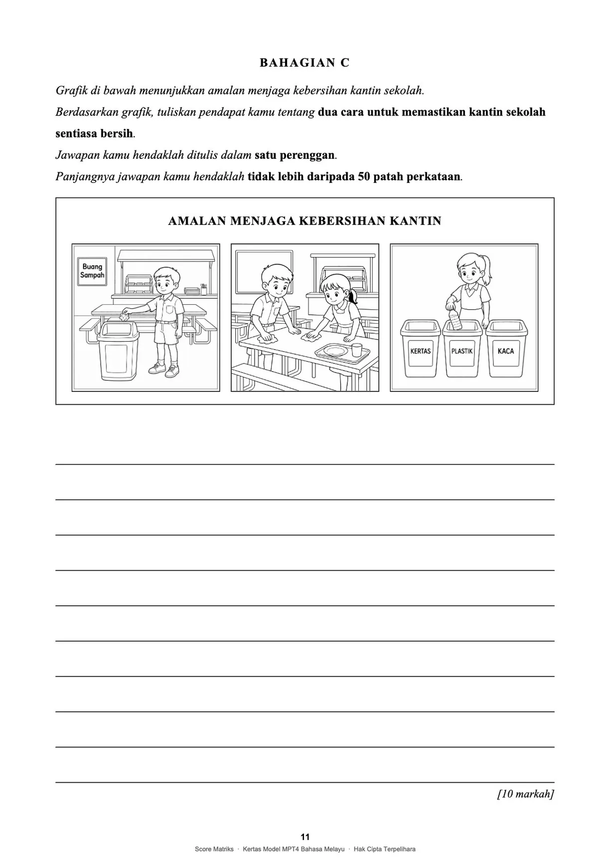Contoh kertas model BM – Bahagian C