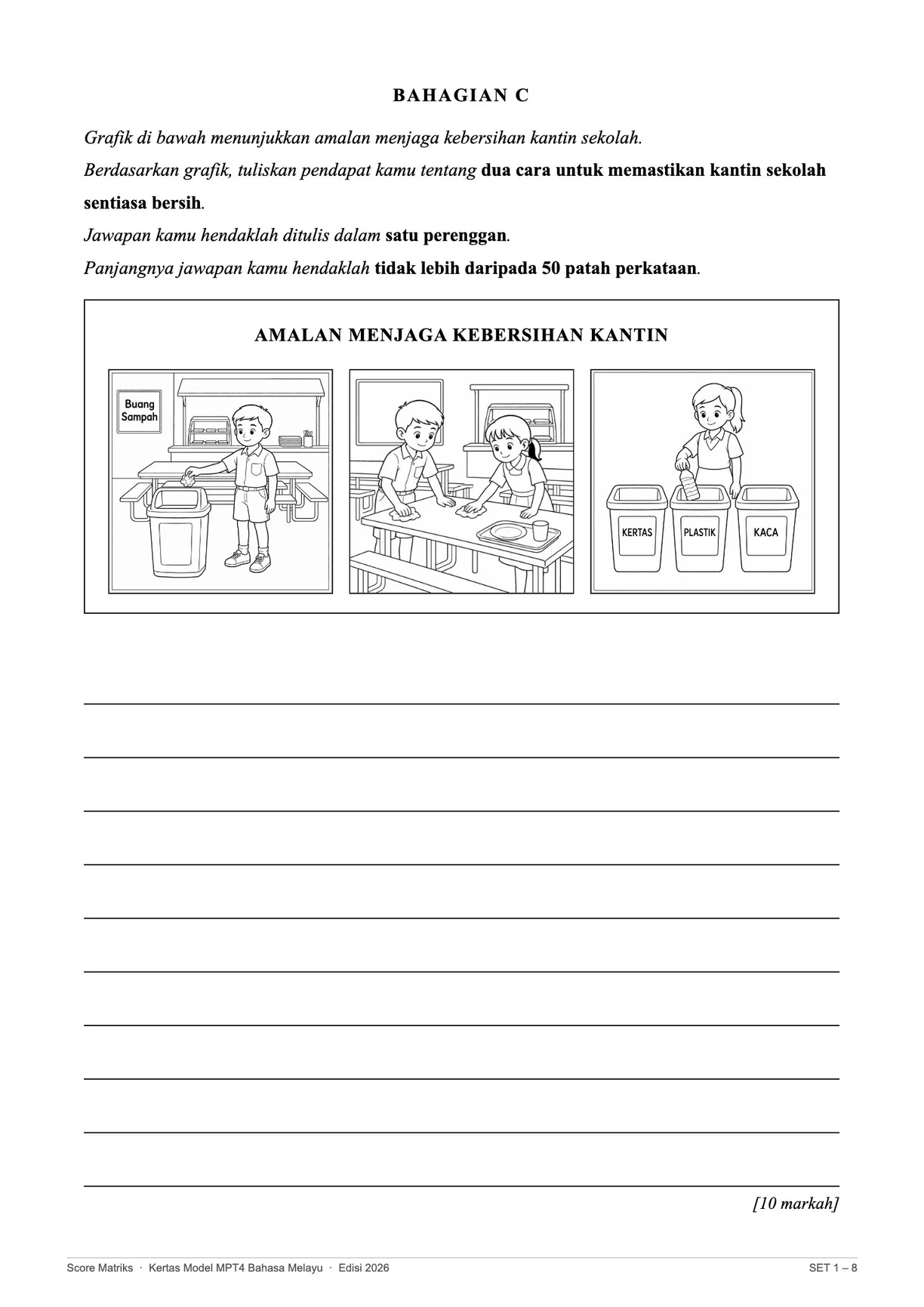 Contoh kertas model BM – Bahagian C