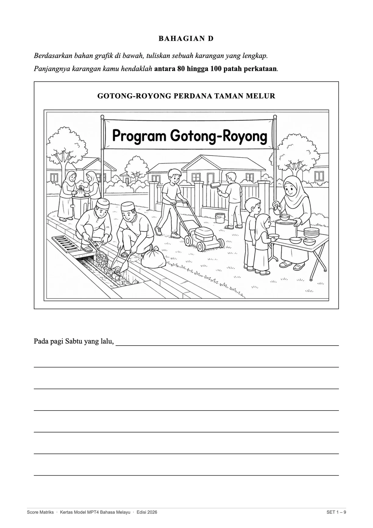 Contoh kertas model BM – Bahagian D