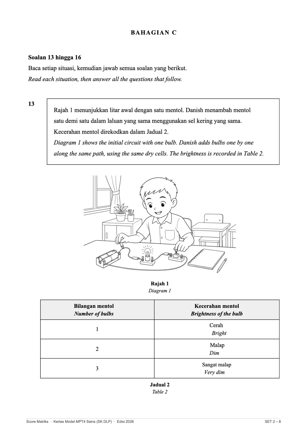 Contoh kertas model Sains – Bahagian C